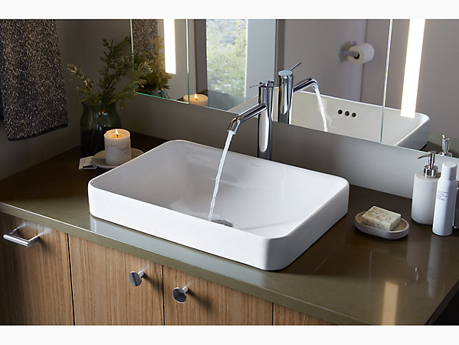 K 5373 Vox Rectangle Vessel Bathroom Sink Kohler - Rectangle Top Mount Bathroom Sink
